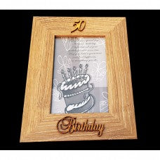 50 BIRTHDAY WALNUT PHOTO FRAME