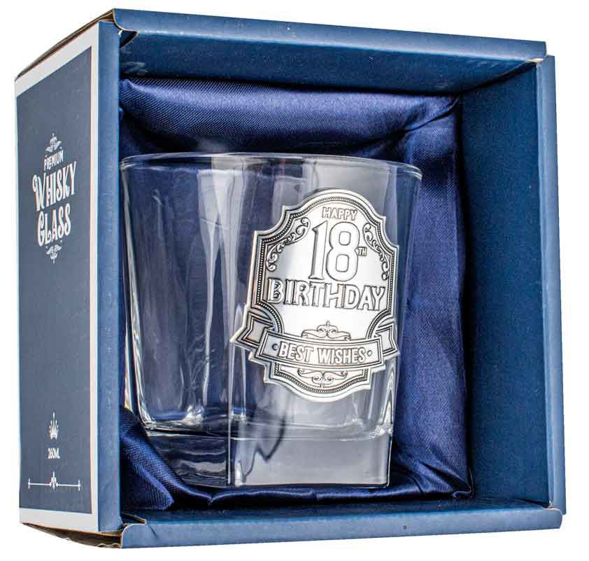 18 Badge Whisky Glass