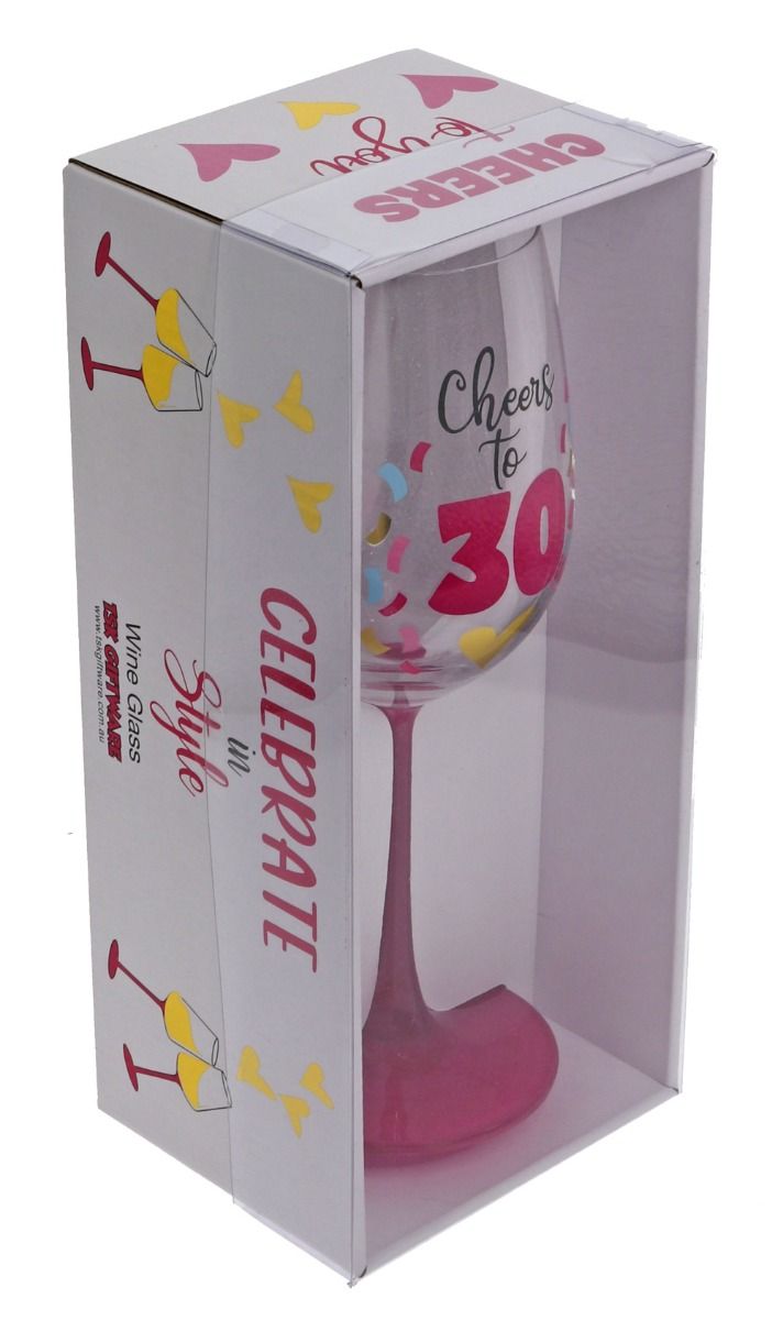 Cheers to 30 Wine Glass
