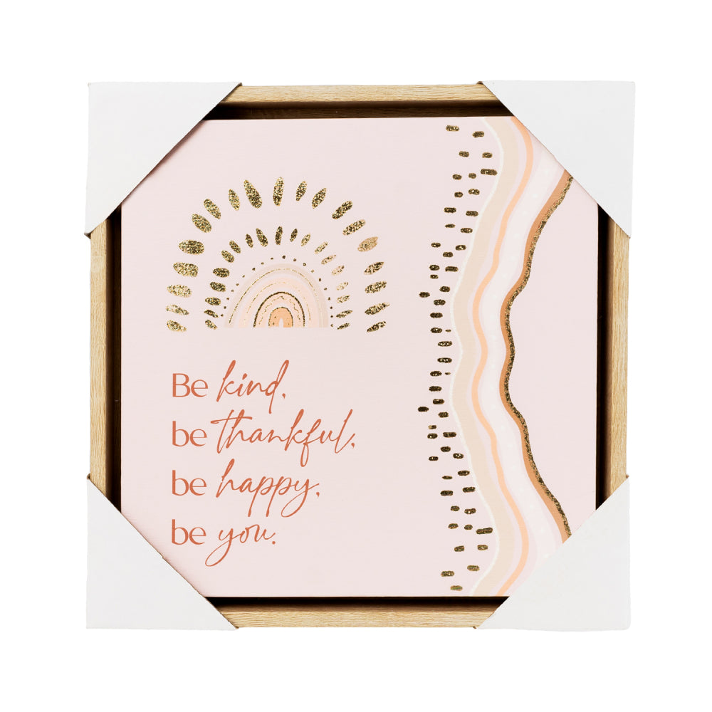 Desert Dunes Be Kind Framed Canvas 34 x 34cm