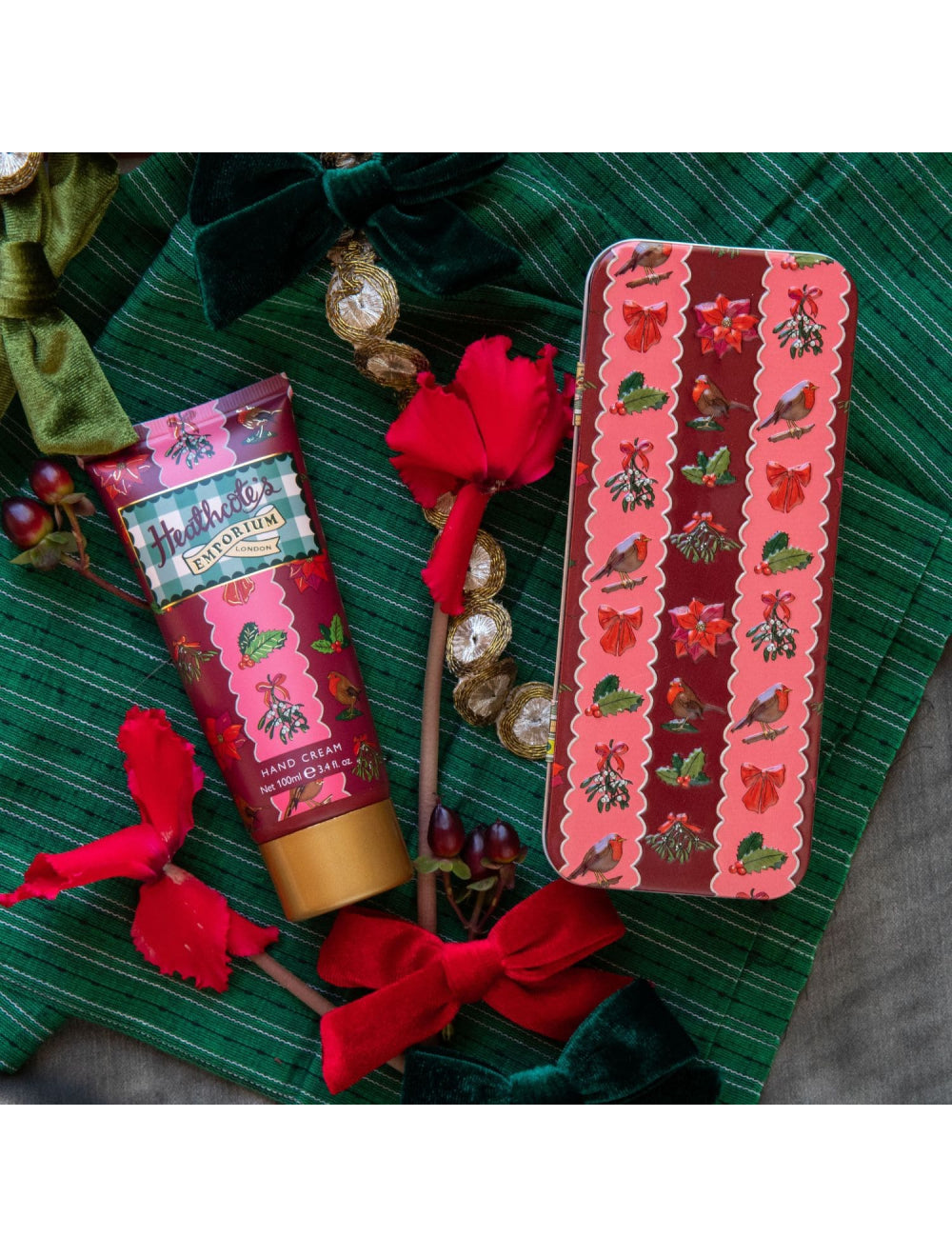 Festive Robin Hand Cream in Tin | Heathcote's Emporium