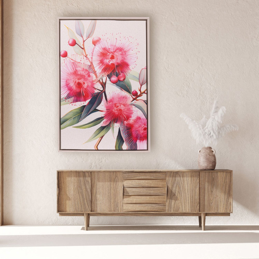 Native Blooms Flora Framed Canvas 94 x 64cm | Splosh