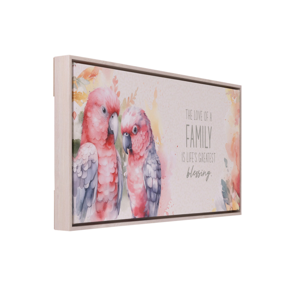 Native Blooms Galah Framed Canvas 94 x 44cm | Splosh