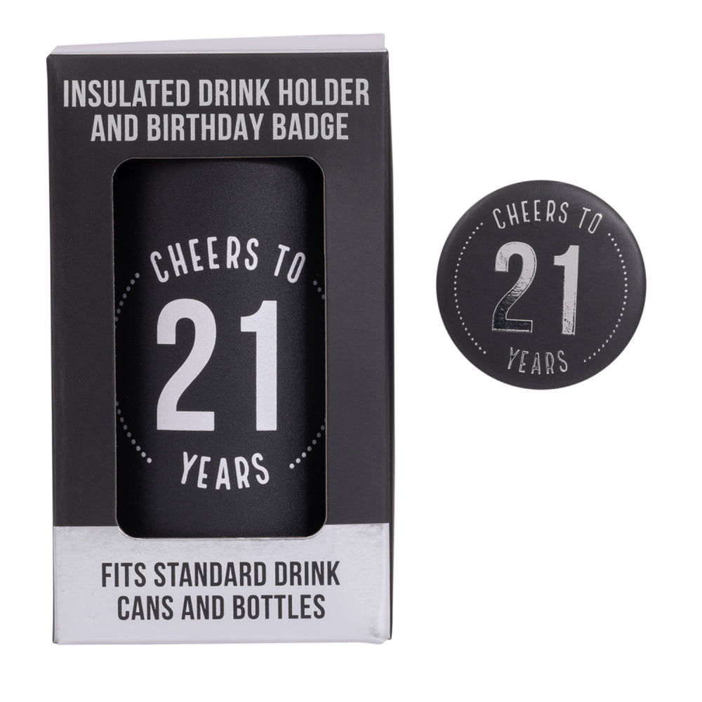 Celebration 21st Birthday Insulated Drink Cooler & Badge Set | Splosh