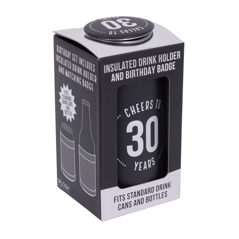 Celebration 30th Birthday Insulated Drink Cooler & Badge Set | Splosh