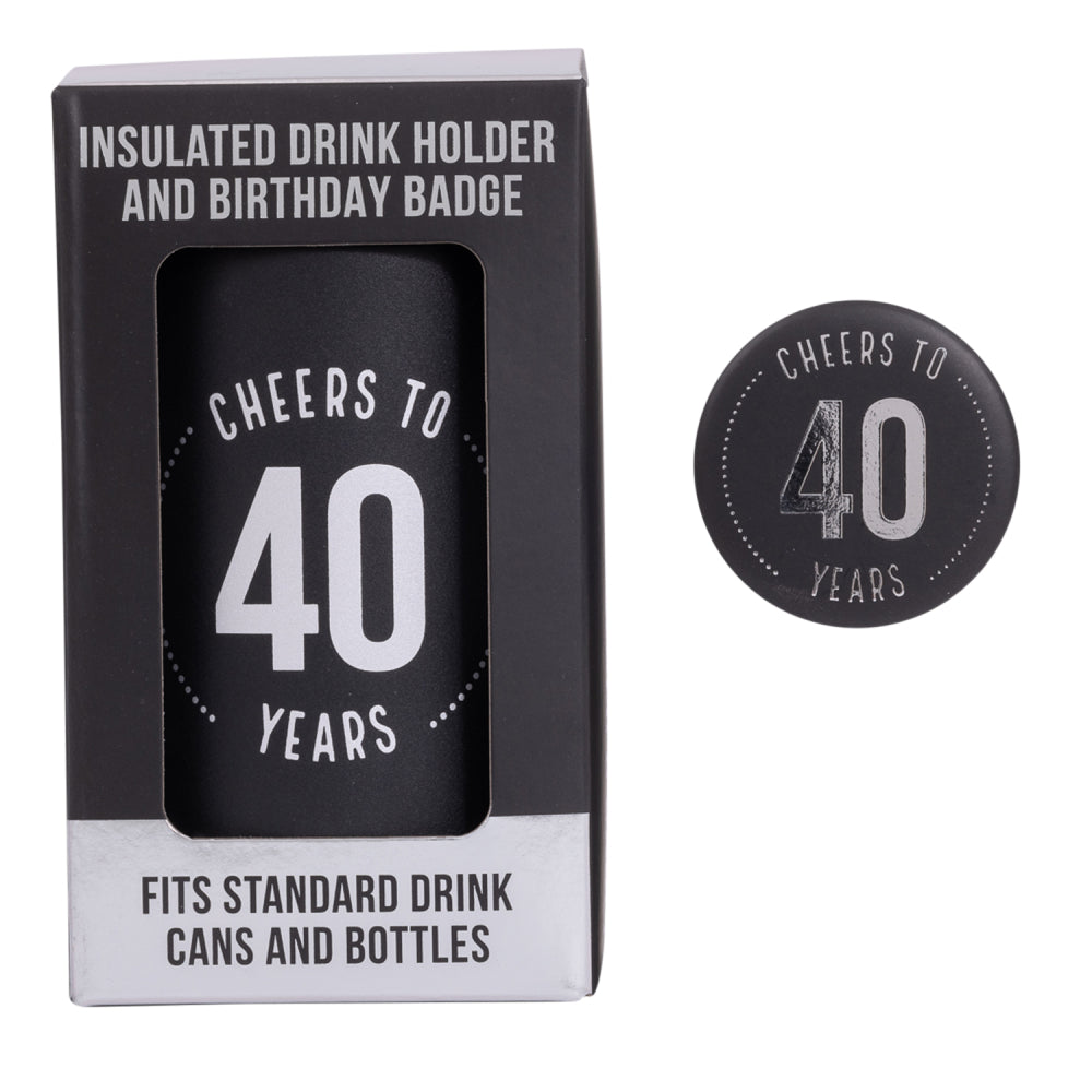 Celebration 40th Birthday Insulated Drink Cooler & Badge Set | Splosh