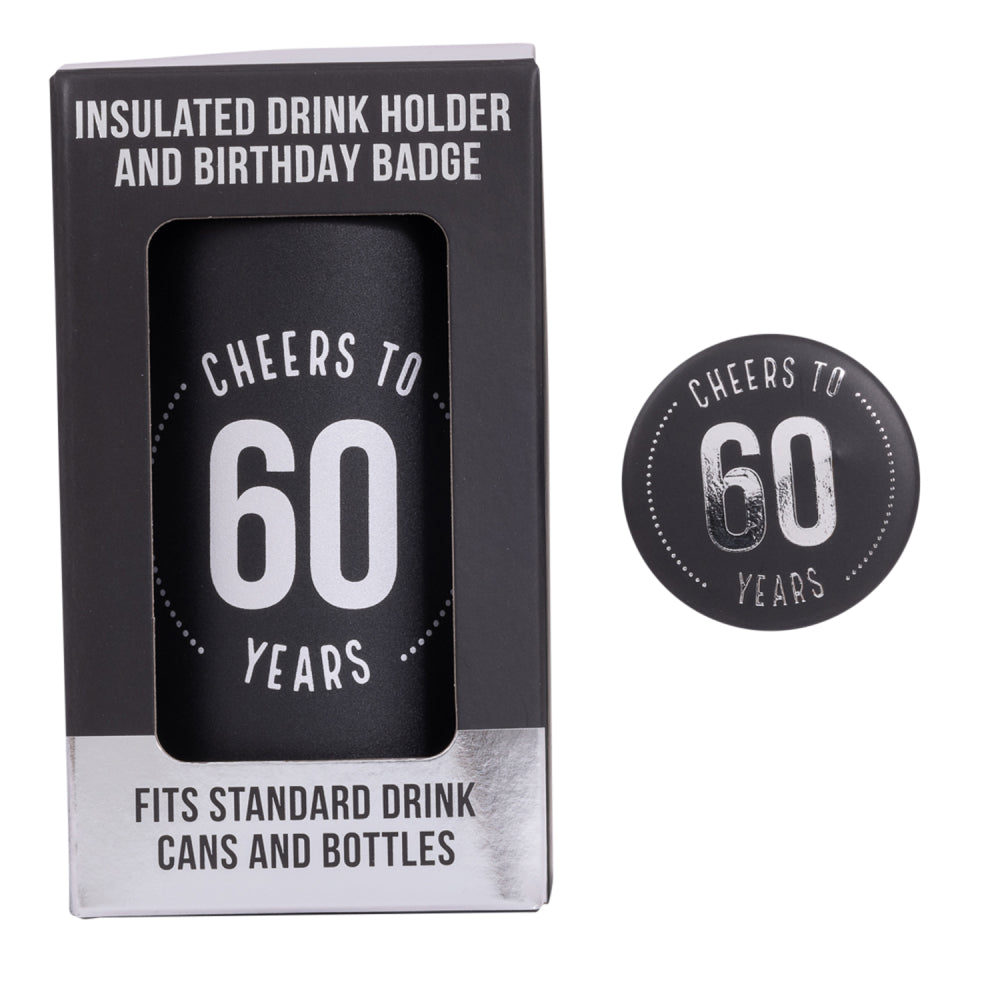 Celebration 60th Birthday Insulated Drink Cooler & Badge Set | Splosh