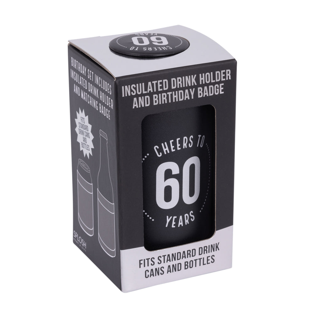 Celebration 60th Birthday Insulated Drink Cooler & Badge Set | Splosh