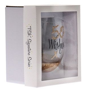 50 Wishes Stemless Wine Glass