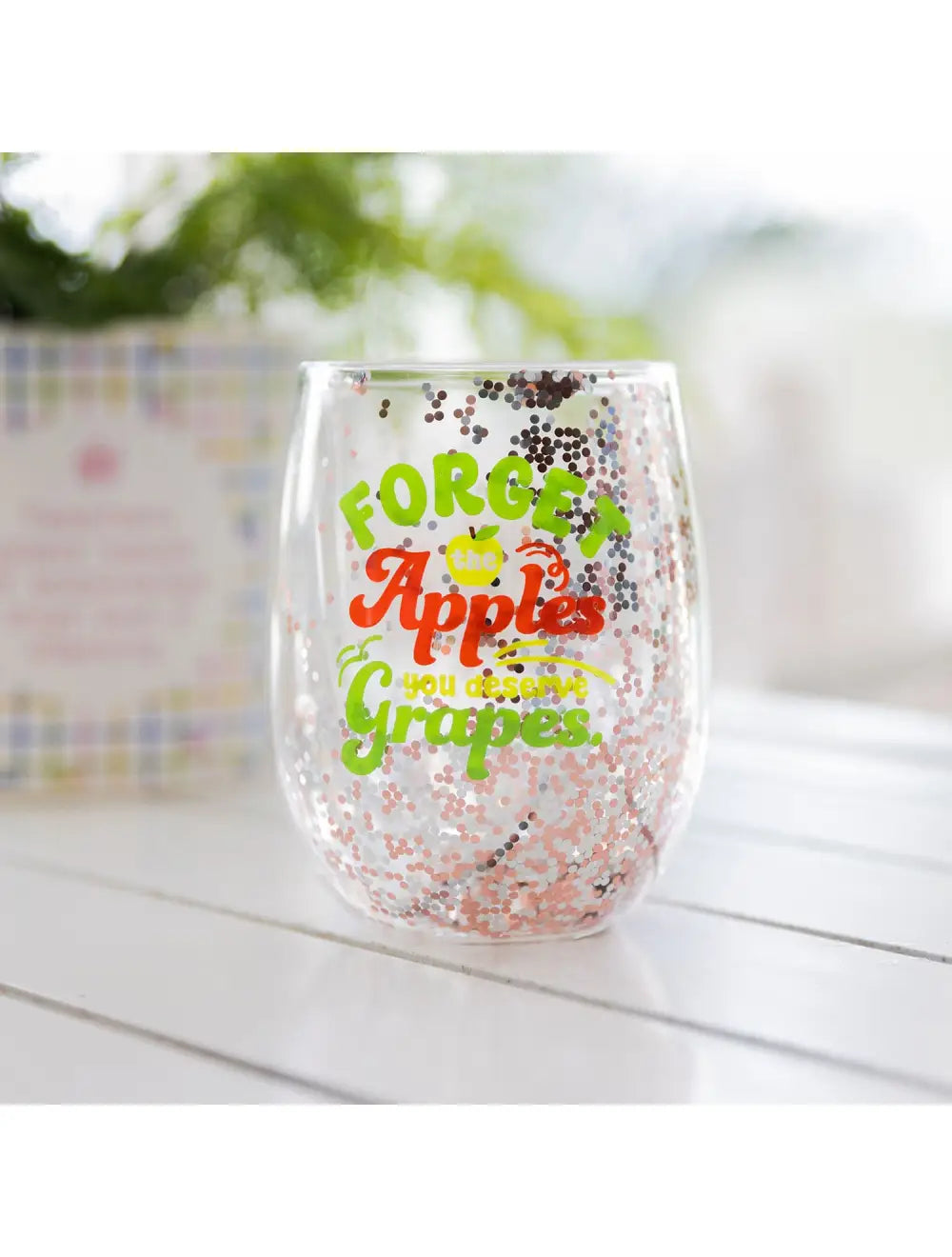Teacher Grapes Glitter Wine Glass | Splosh