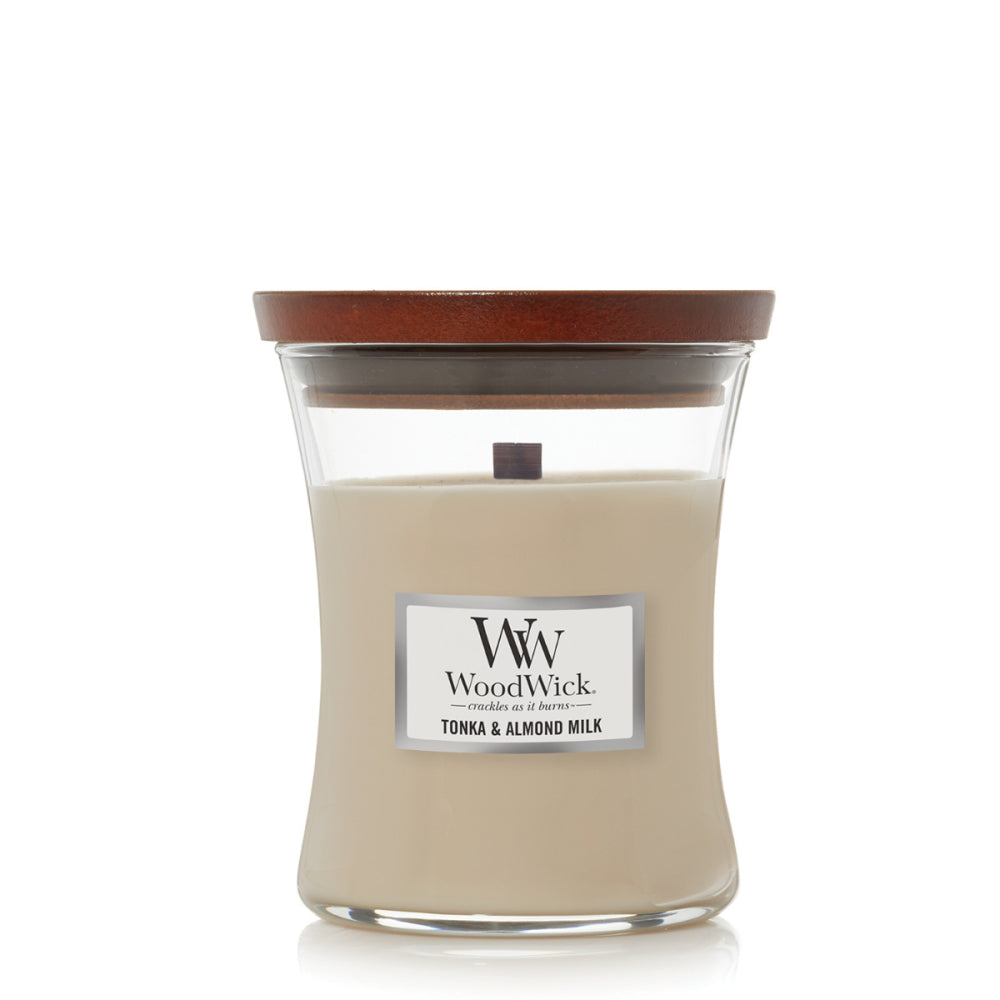 WoodWick Candle | Tonka & Almond Milk | Medium