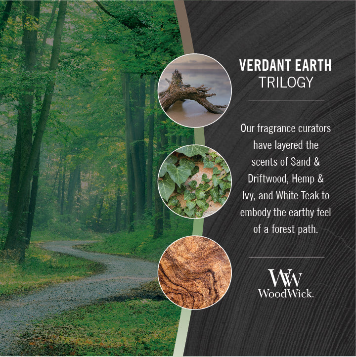WoodWick Candle | Verdant Earth Trilogy | Medium