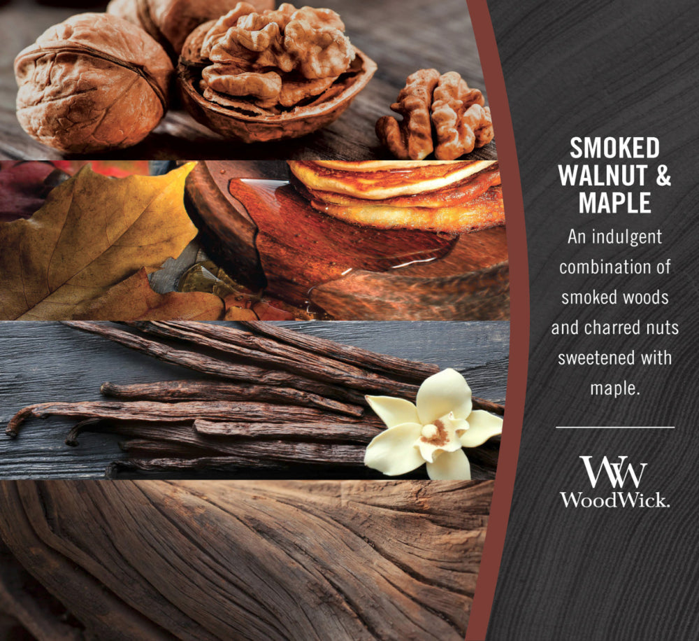 WoodWick Candle | Smoked Walnut & Maple | Medium