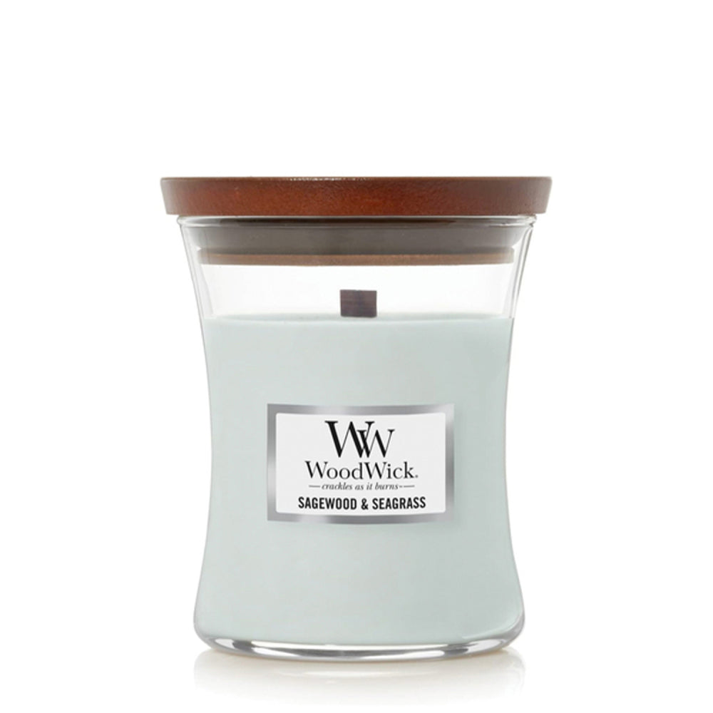 WoodWick Candle | Sagewood & Seagrass | Medium