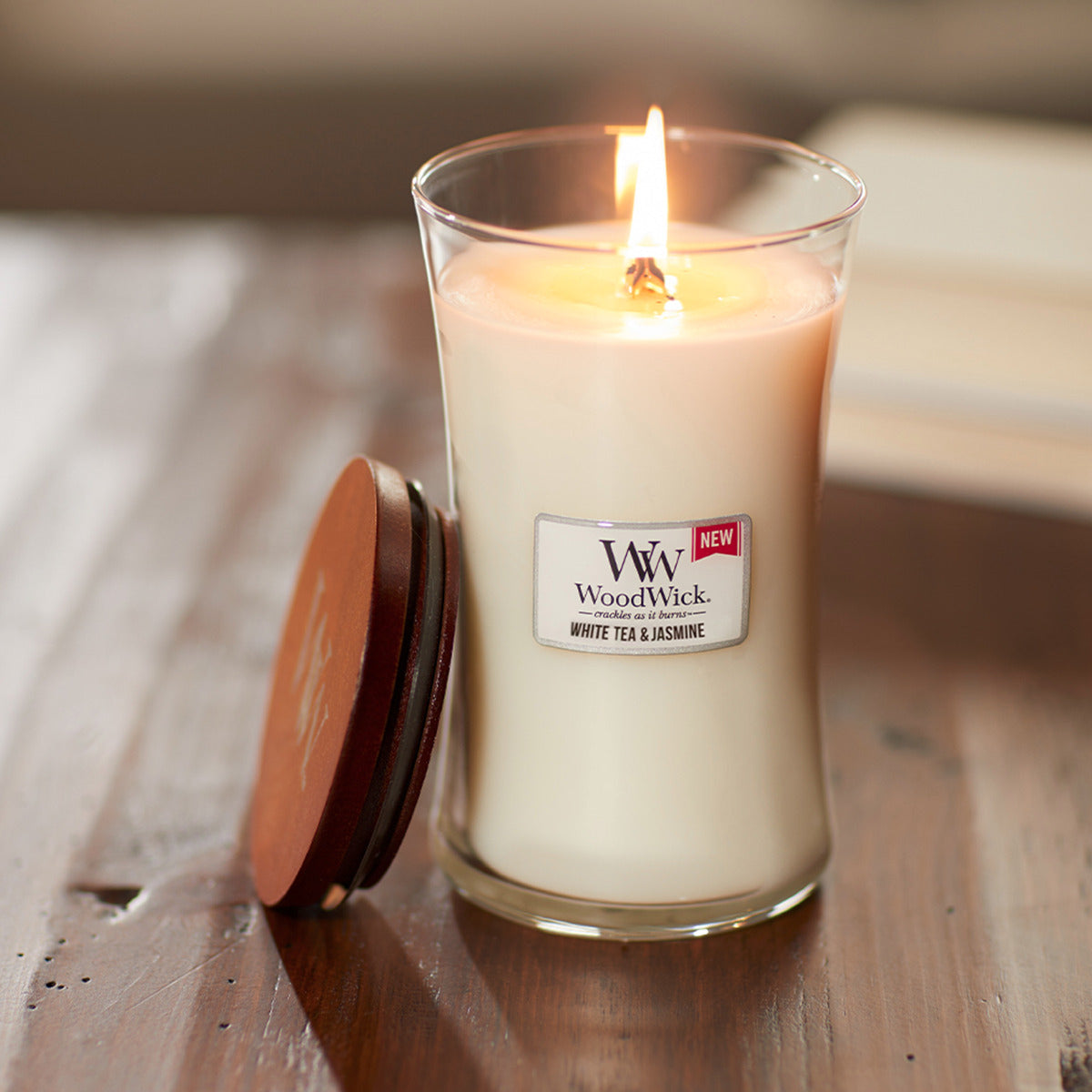 WoodWick Candle | White Tea & Jasmine | Large