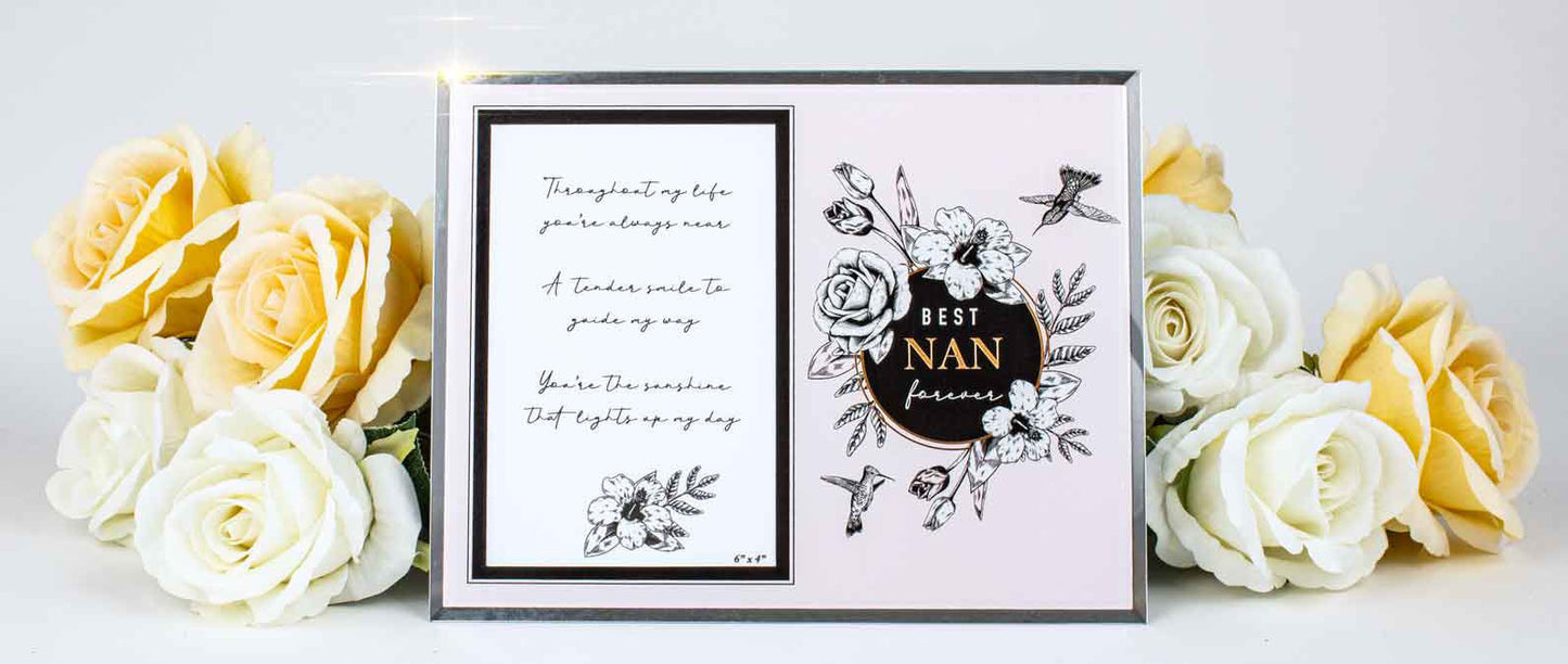 PINK HUMMINGBIRD NAN GLASS PHOTO FRAME