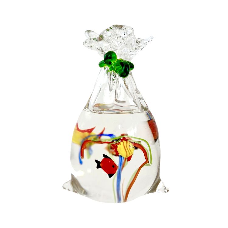 COLOURED GLASS AQUARIUM 13 X 9 X 17.5CM