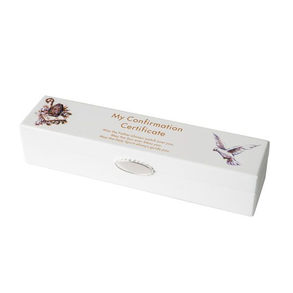 White Confirmation Certificate Box