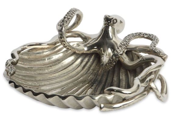ATRANI OCTOPUS AND SHELL DISH 38X18CM