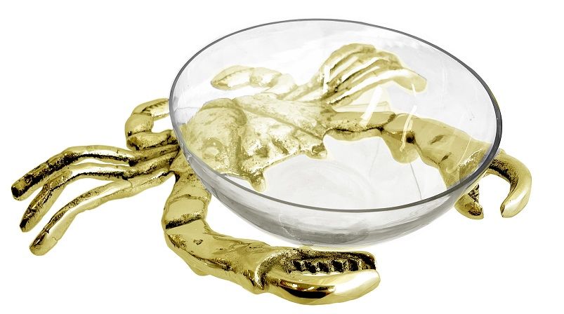 ATRANI PARALOMIS GLASS BOWL GOLD DIA 15CM 28X21X8