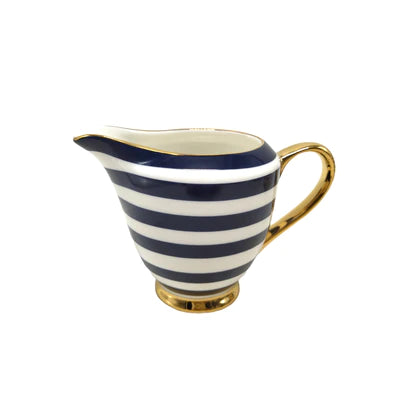 Navy Stripe Sugar and Creamer Set