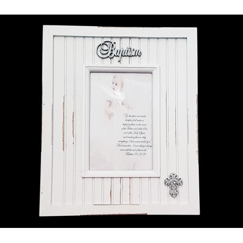 Baptism - Vintage Rustic Frame
