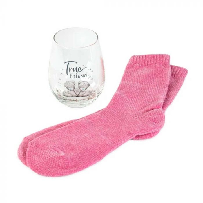 TRUE FRIEND WINE GLASS & SOCKS SET
