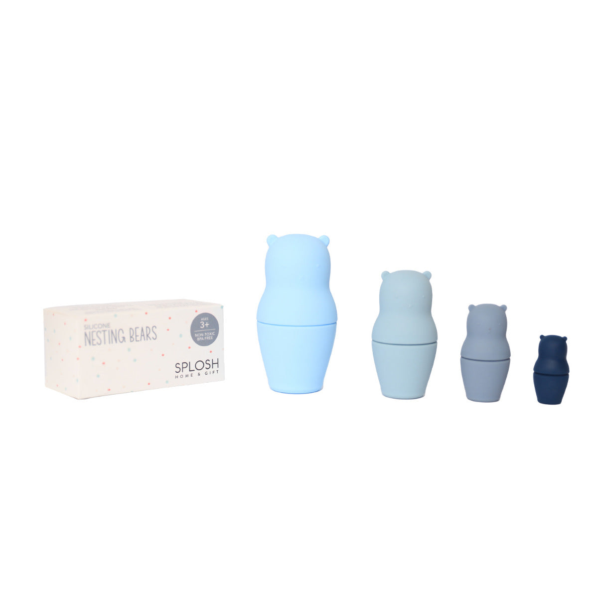 Baby Blue Silicone Nesting Bears