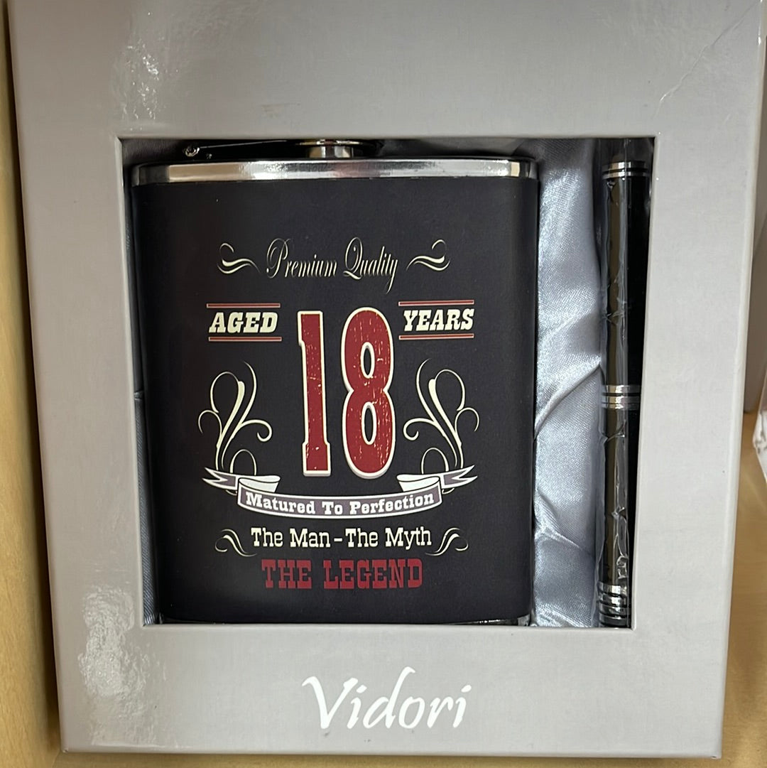 18 Hipflask & Pen