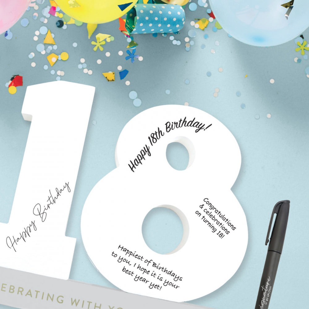 Signature Milestone 18 Birthday number