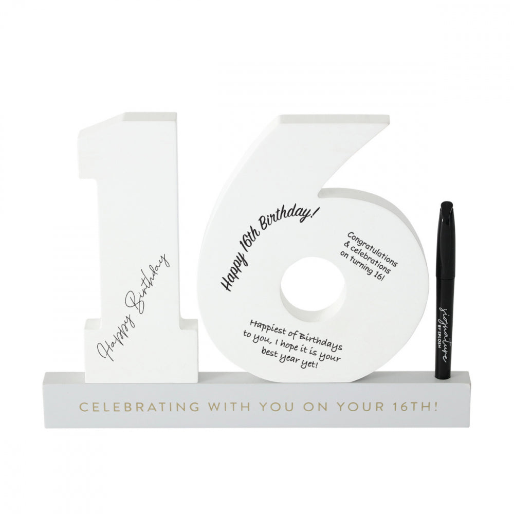 Signature 16 Milestone Birthday number