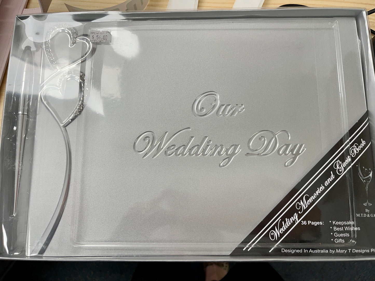 Our Wedding Day - Silver Guest book with pen