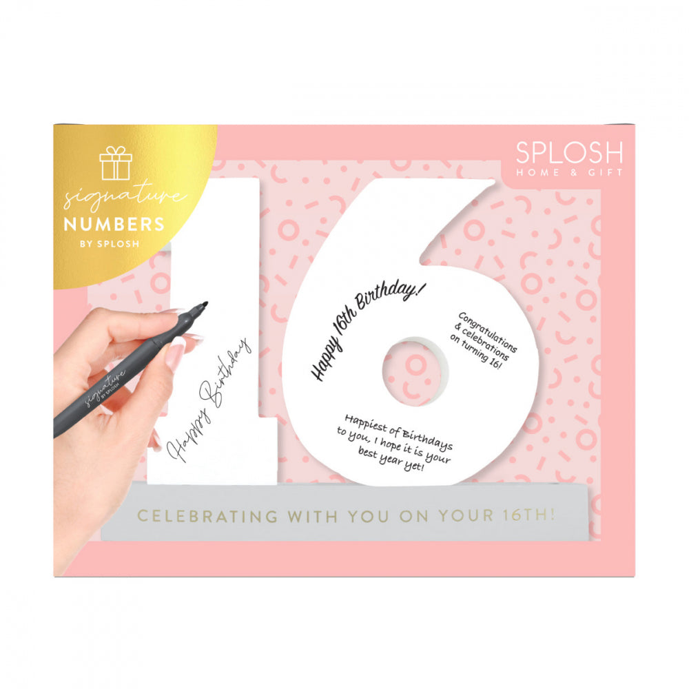 Signature 16 Milestone Birthday number