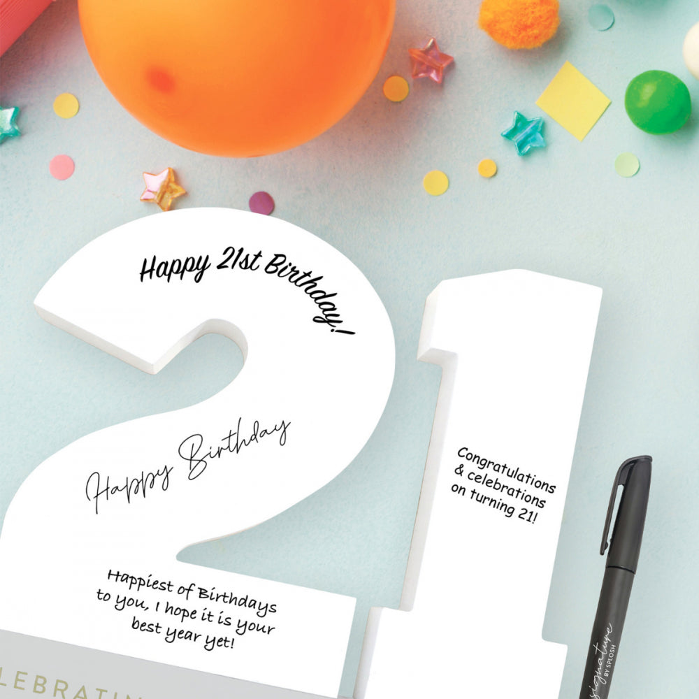 Signature Milestone 21 Birthday number