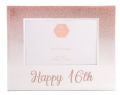 Sparkle Frame 16th Rose Gold 6x4 19x22cm