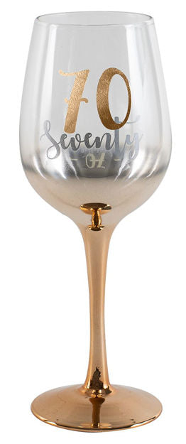 70 ROSE GOLD OMBRE STEM WINE GLASS