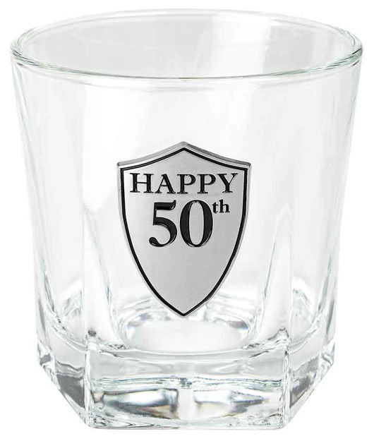 HAPPY 50TH BIRTHDAY - WHISKY GLASS -210ml