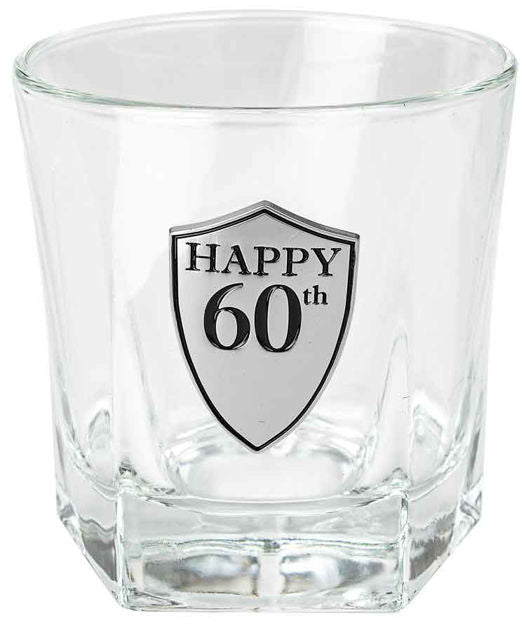HAPPY 60TH BIRTHDAY - WHISKY GLASS -210ml