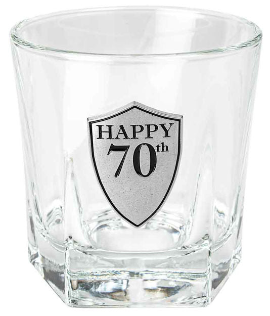 HAPPY 70TH BIRTHDAY - WHISKY GLASS -210ml