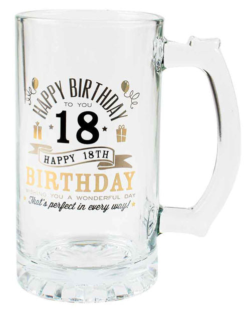 HAPPY BIRTHDAY 18TH BEER STEIN - 470ml