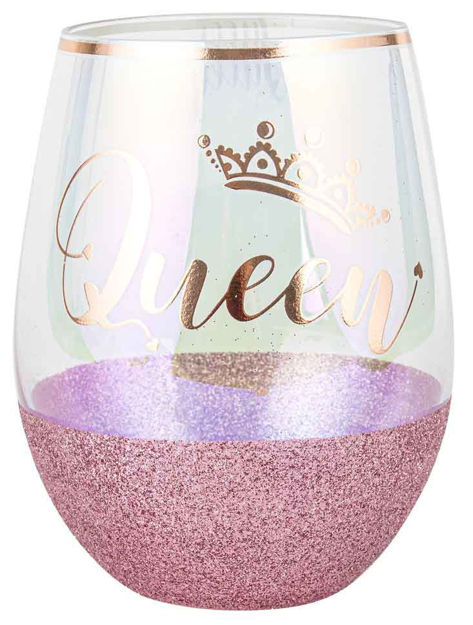 Stemless Wine Glass Glitterati Queen - 600ml