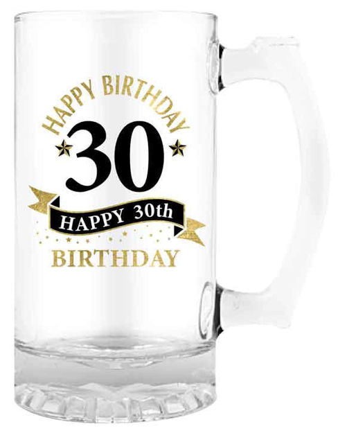 30TH BIRTHDAY BEER STEIN GLASS  -490ML