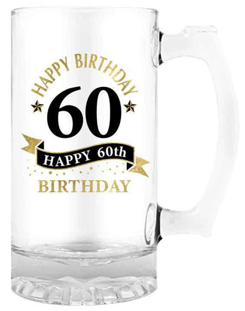 60TH BIRTHDAY BEER STEIN - 490ML