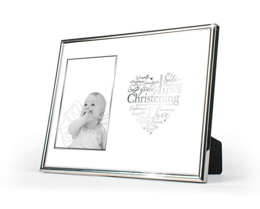 CHRISTENING SILVER EDGED FRAME