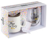 Mum On/Off Duty Mug and Stemless Wine Glass Set