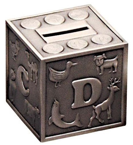 MONEY BOX - ABC - PEWTER FINISH