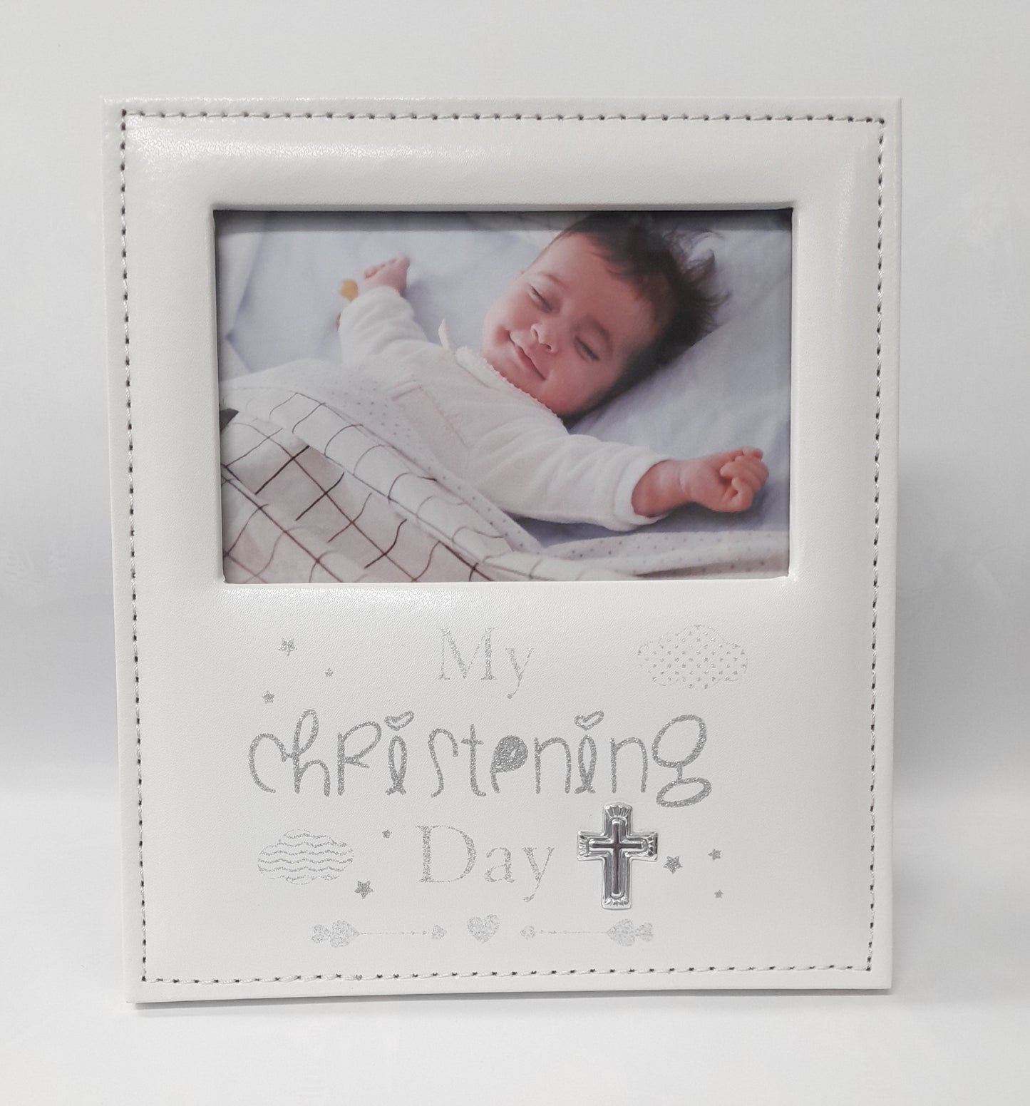 My Christening Day - White with silver Photo Frame