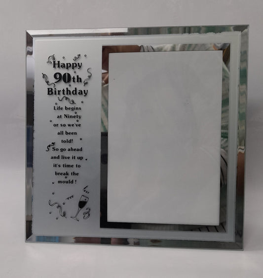 90th Birthday Glass Frame