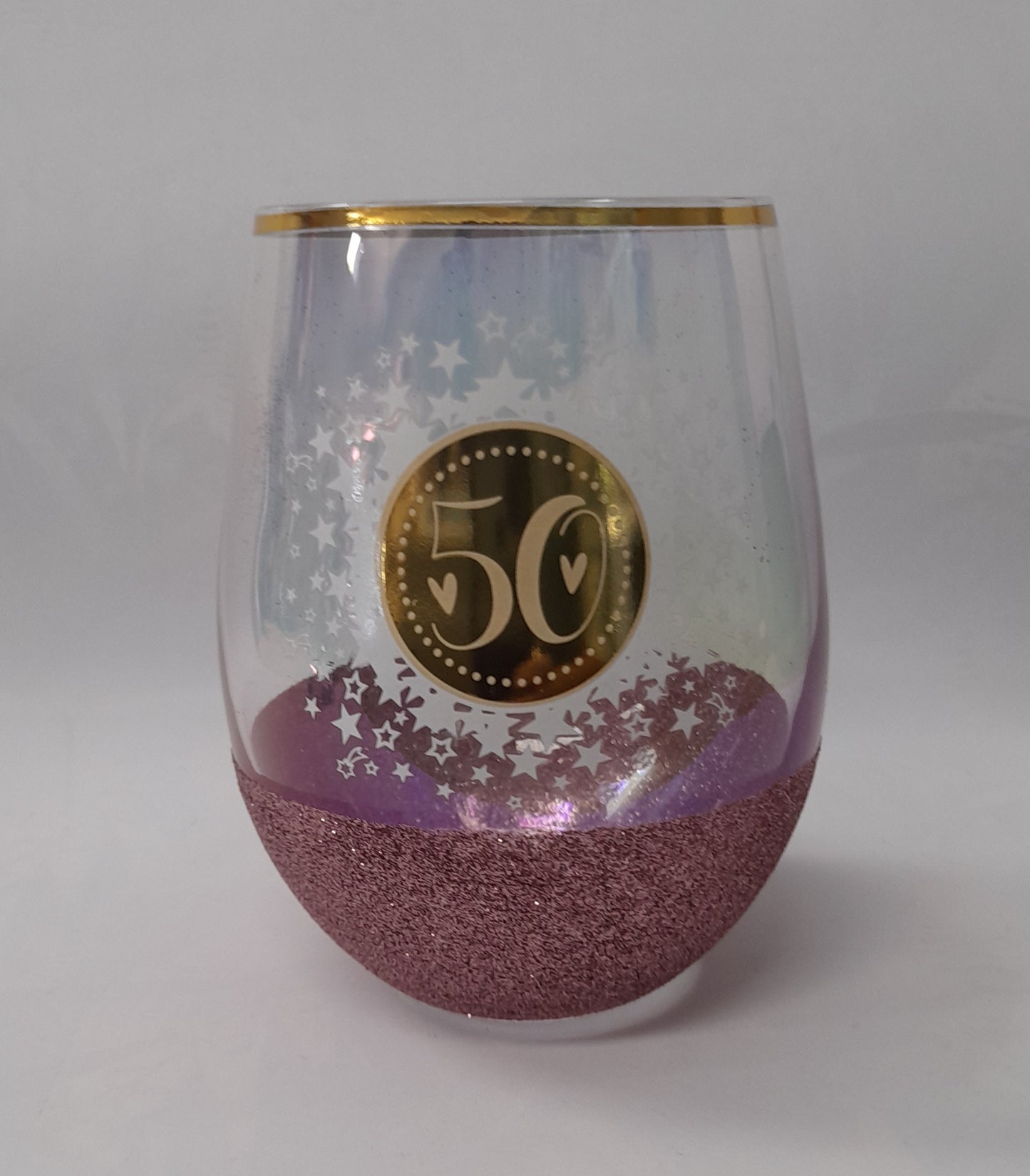 50 Stemless Wine Glass - Glitter