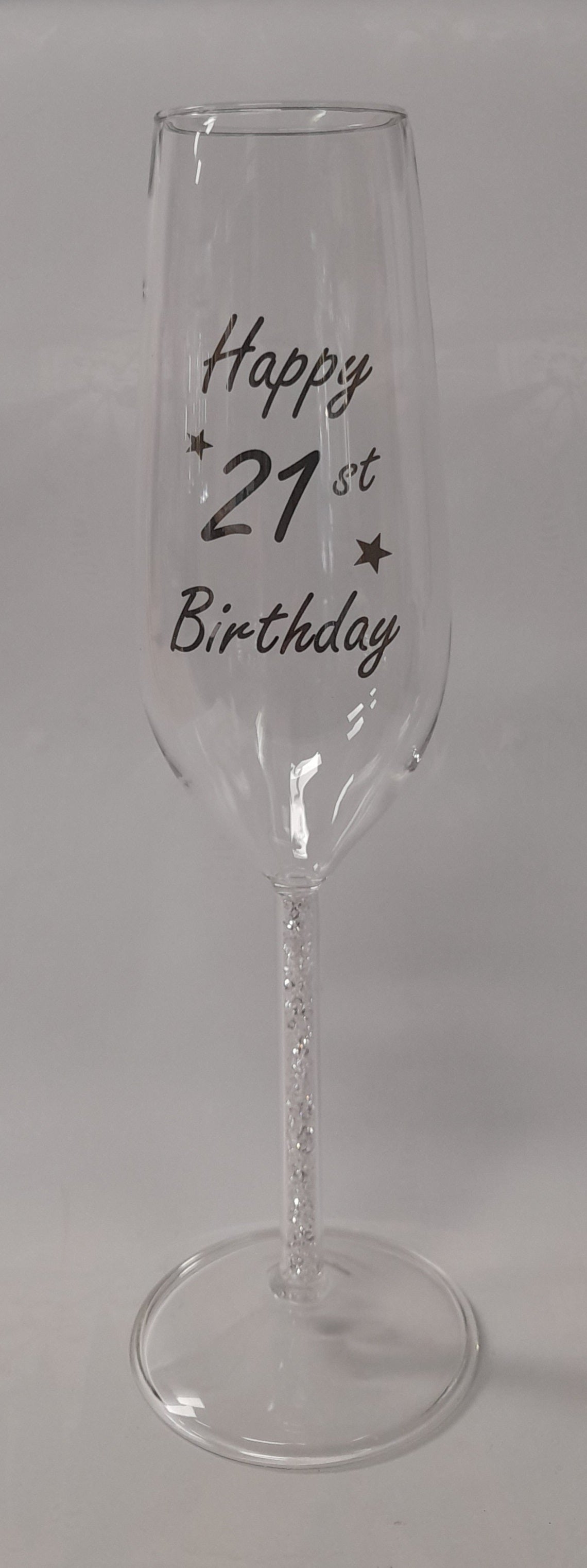 21 Champagne Flute - "Happy 21st Birthday"